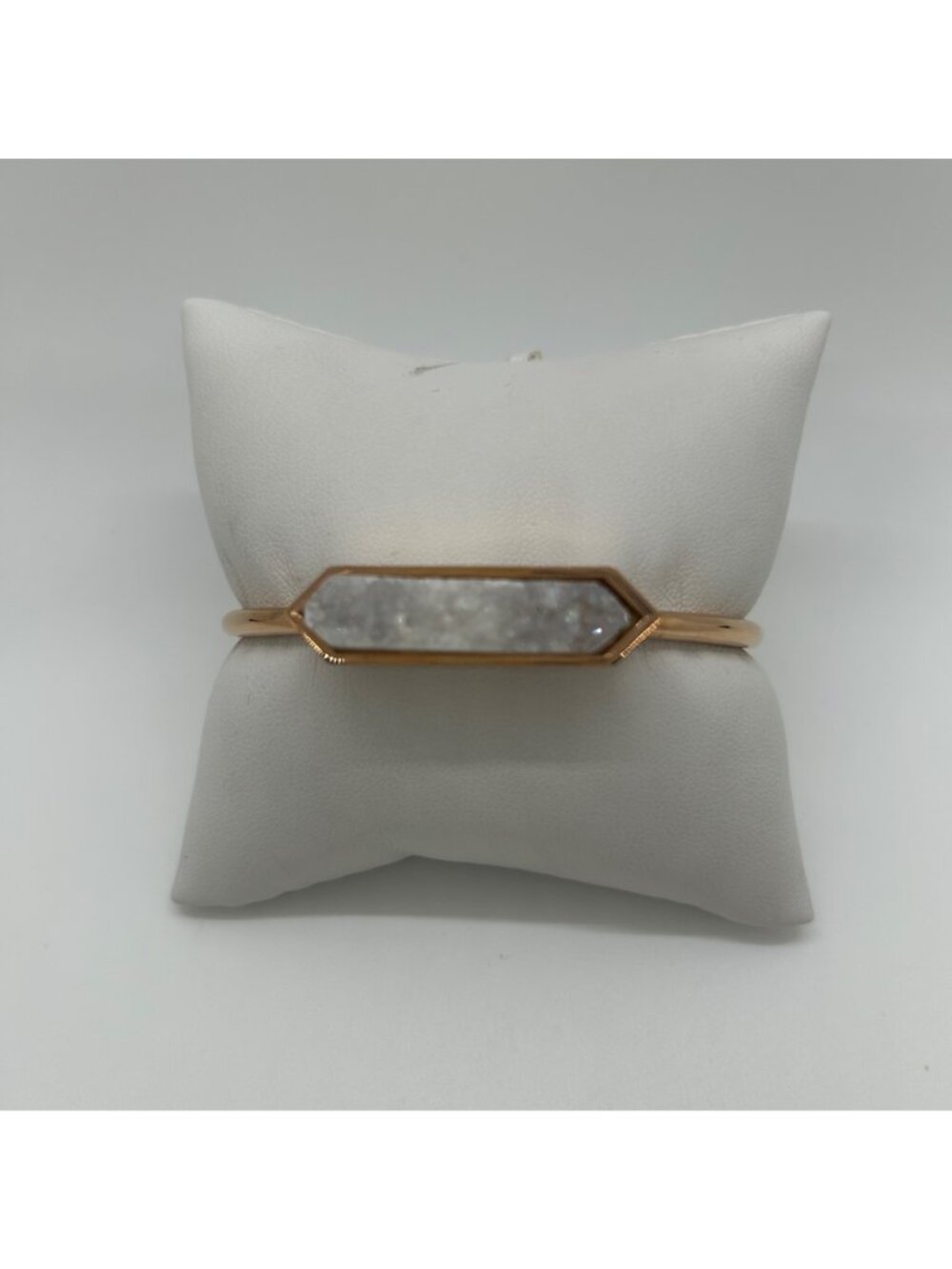 Druzy Quartz Cuff Bracelet Rose Gold-tone by Kinsley Armelle - Picture 2 of 12